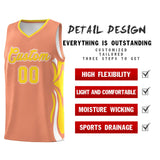 Custom Light Orange Gold-White Graffiti Pattern Side Curve Pattern Sports Uniform Basketball Jersey Sets