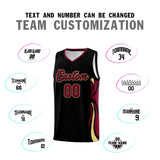 Custom Black Crimson-Khaki Graffiti Pattern Side Curve Pattern Sports Uniform Basketball Jersey Sets