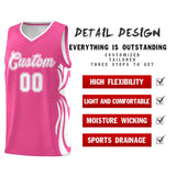Custom Pink White-White Graffiti Pattern Side Curve Pattern Sports Uniform Basketball Jersey Sets