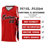 Custom Red Black-White Graffiti Pattern Side Curve Pattern Sports Uniform Basketball Jersey Sets