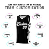 Custom Black White-White Graffiti Pattern Side Curve Pattern Sports Uniform Basketball Jersey Sets
