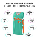 Custom Bright Green Orange-White Graffiti Pattern Side Curve Pattern Sports Uniform Basketball Jersey Sets