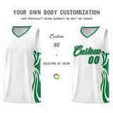 Custom White Kelly Green-Kelly Green Graffiti Pattern Side Curve Pattern Sports Uniform Basketball Jersey Sets
