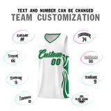Custom White Kelly Green-Kelly Green Graffiti Pattern Side Curve Pattern Sports Uniform Basketball Jersey Sets