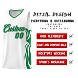 Custom White Kelly Green-Kelly Green Graffiti Pattern Side Curve Pattern Sports Uniform Basketball Jersey Sets
