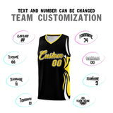 Custom Black Gold-White Graffiti Pattern Side Curve Pattern Sports Uniform Basketball Jersey Sets