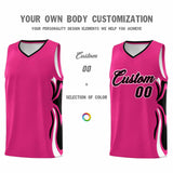 Custom Pink Black-White Graffiti Pattern Side Curve Pattern Sports Uniform Basketball Jersey Sets