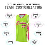 Custom Light Green Pink-White Graffiti Pattern Side Curve Pattern Sports Uniform Basketball Jersey Sets