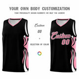 Custom Black Light Pink-White Graffiti Pattern Side Curve Pattern Sports Uniform Basketball Jersey Sets