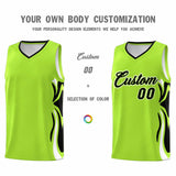 Custom Light Green Black-White Graffiti Pattern Side Curve Pattern Sports Uniform Basketball Jersey Sets