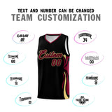 Custom Black Crimson-Khaki Graffiti Pattern Side Curve Pattern Sports Uniform Basketball Jersey Sets