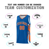Custom Royal Orange-White Graffiti Pattern Side Curve Pattern Sports Uniform Basketball Jersey Sets