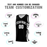 Custom Black White-White Graffiti Pattern Side Curve Pattern Sports Uniform Basketball Jersey Sets