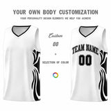 Custom White Black-Black Graffiti Pattern Side Curve Pattern Sports Uniform Basketball Jersey Sets