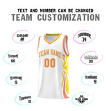 Custom White Light Orange-Gold Graffiti Pattern Side Curve Pattern Sports Uniform Basketball Jersey Sets