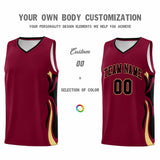 Custom Crimson Black-Khaki Graffiti Pattern Side Curve Pattern Sports Uniform Basketball Jersey Sets