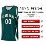 Custom Midnight Green White-Black Graffiti Pattern Side Curve Pattern Sports Uniform Basketball Jersey Sets
