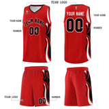 Custom Red Black-White Graffiti Pattern Side Curve Pattern Sports Uniform Basketball Jersey Sets