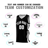 Custom Black White-White Graffiti Pattern Side Curve Pattern Sports Uniform Basketball Jersey Sets