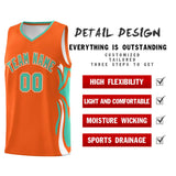 Custom Orange Bright Green-White Graffiti Pattern Side Curve Pattern Sports Uniform Basketball Jersey Sets