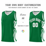 Custom Kelly Green White-White Graffiti Pattern Side Curve Pattern Sports Uniform Basketball Jersey Sets