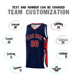 Custom Navy Red-White Graffiti Pattern Side Curve Pattern Sports Uniform Basketball Jersey Sets