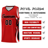 Custom Red Black-White Graffiti Pattern Side Curve Pattern Sports Uniform Basketball Jersey Sets