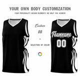 Custom Black White-White Graffiti Pattern Side Curve Pattern Sports Uniform Basketball Jersey Sets