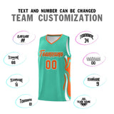 Custom Bright Green Orange-White Graffiti Pattern Side Curve Pattern Sports Uniform Basketball Jersey Sets