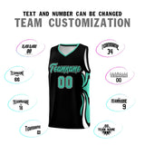Custom Black Bright Green-White Graffiti Pattern Side Curve Pattern Sports Uniform Basketball Jersey Sets
