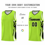 Custom Light Green Black-White Graffiti Pattern Side Curve Pattern Sports Uniform Basketball Jersey Sets