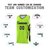 Custom Light Green Black-White Graffiti Pattern Side Curve Pattern Sports Uniform Basketball Jersey Sets