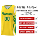 Custom Gold Kelly Green-White Graffiti Pattern Side Curve Pattern Sports Uniform Basketball Jersey Sets