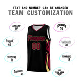 Custom Black Crimson-Khaki Graffiti Pattern Side Curve Pattern Sports Uniform Basketball Jersey Sets