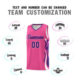Custom Pink Purple-White Graffiti Pattern Side Curve Pattern Sports Uniform Basketball Jersey Sets