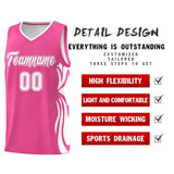 Custom Pink White-White Graffiti Pattern Side Curve Pattern Sports Uniform Basketball Jersey Sets