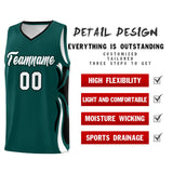 Custom Midnight Green White-Black Graffiti Pattern Side Curve Pattern Sports Uniform Basketball Jersey Sets