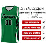 Custom Kelly Green Black-White Graffiti Pattern Side Curve Pattern Sports Uniform Basketball Jersey Sets