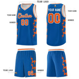 Custom Royal Side Lightning Pattern Sports Uniform Basketball Jersey
