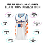 Custom White Side Lightning Pattern Sports Uniform Basketball Jersey