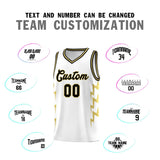 Custom White Side Lightning Pattern Sports Uniform Basketball Jersey
