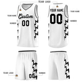 Custom White Side Lightning Pattern Sports Uniform Basketball Jersey