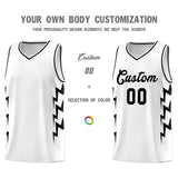 Custom White Side Lightning Pattern Sports Uniform Basketball Jersey
