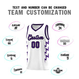 Custom White Side Lightning Pattern Sports Uniform Basketball Jersey
