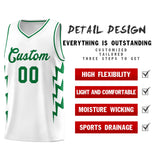 Custom White Side Lightning Pattern Sports Uniform Basketball Jersey