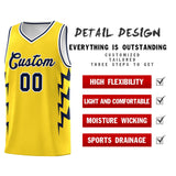Custom Gold Side Lightning Pattern Sports Uniform Basketball Jersey