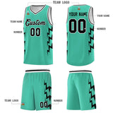 Custom Bright Green Side Lightning Pattern Sports Uniform Basketball Jersey