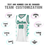 Custom White Side Lightning Pattern Sports Uniform Basketball Jersey