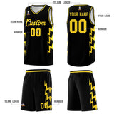 Custom Black Side Lightning Pattern Sports Uniform Basketball Jersey