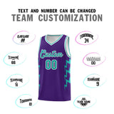 Custom Purple Side Lightning Pattern Sports Uniform Basketball Jersey